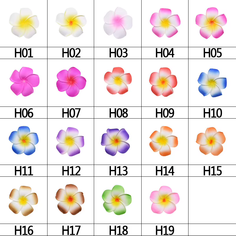 Têtes de fleurs artificielles en mousse de frangipanier