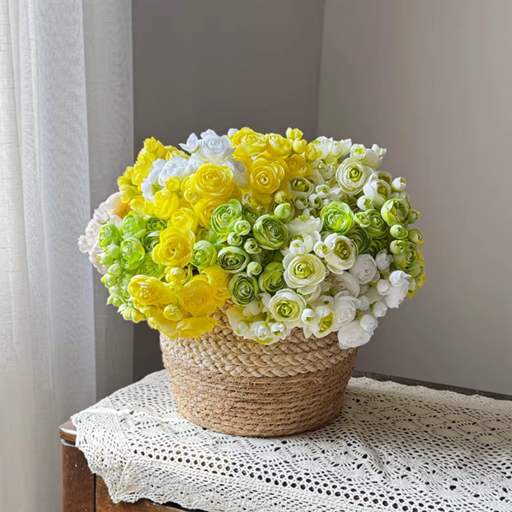 Bouquet de 6 tiges de faux renoncules