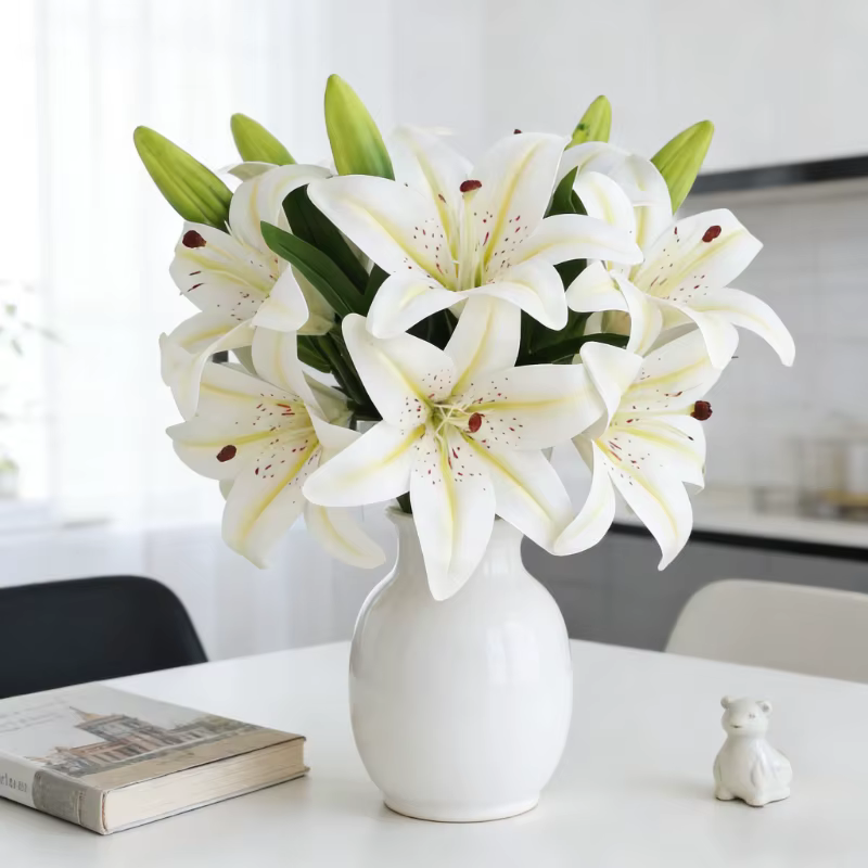 Fleur artificielle de lys de 38 cm pour bouquet de mariage