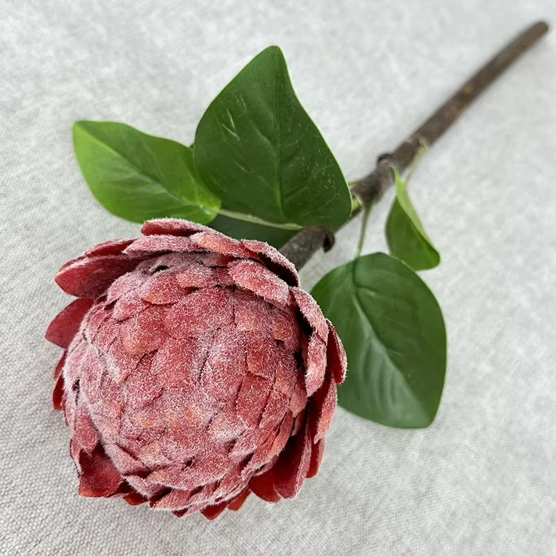 Fleurs artificielles rétro flocées