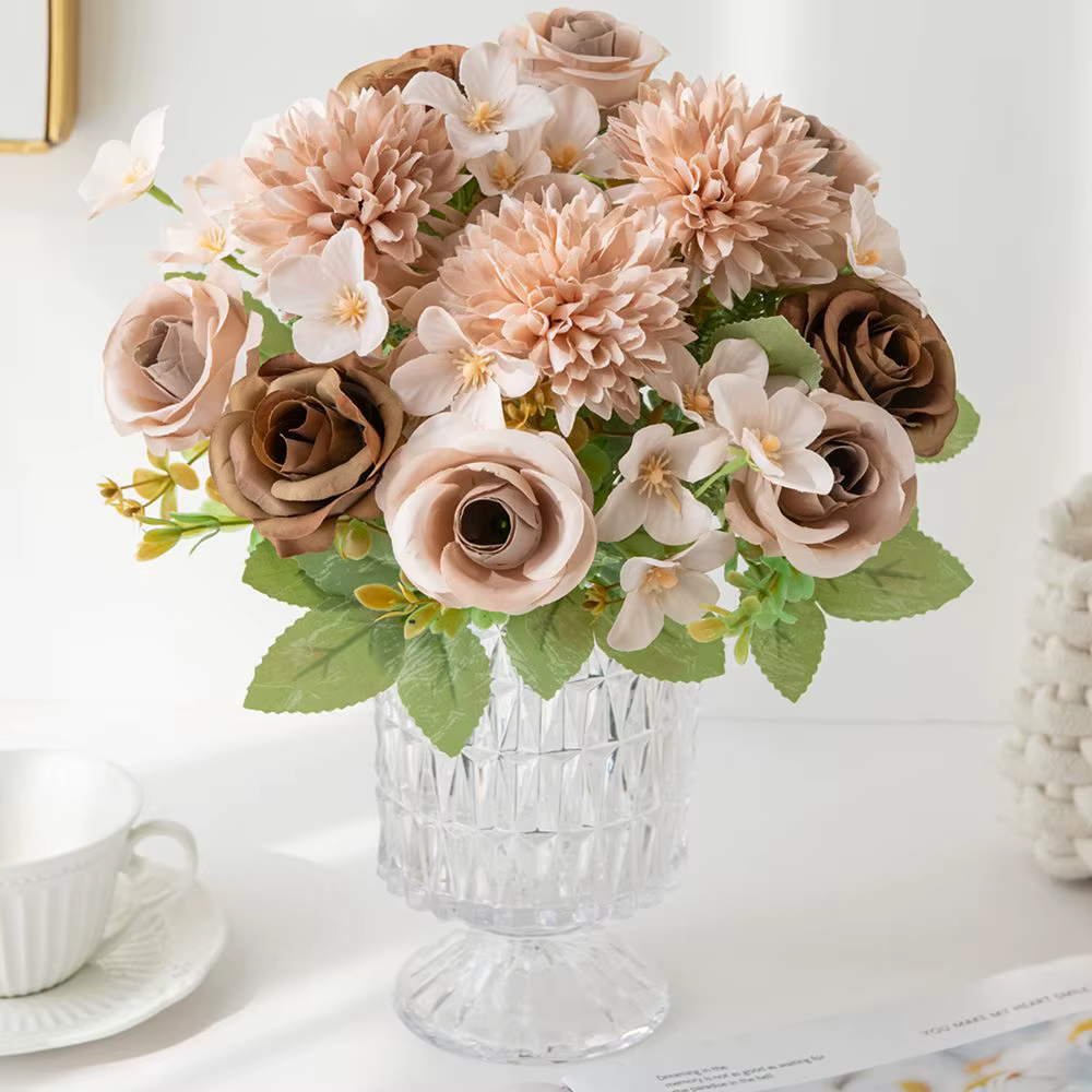 Fleur artificielle Soie hortensia rose de Haute Qualité Vacances Mariage nuptiale bouquet Accueil vase table BRICOLAGE cadeau scrapbook Décoration