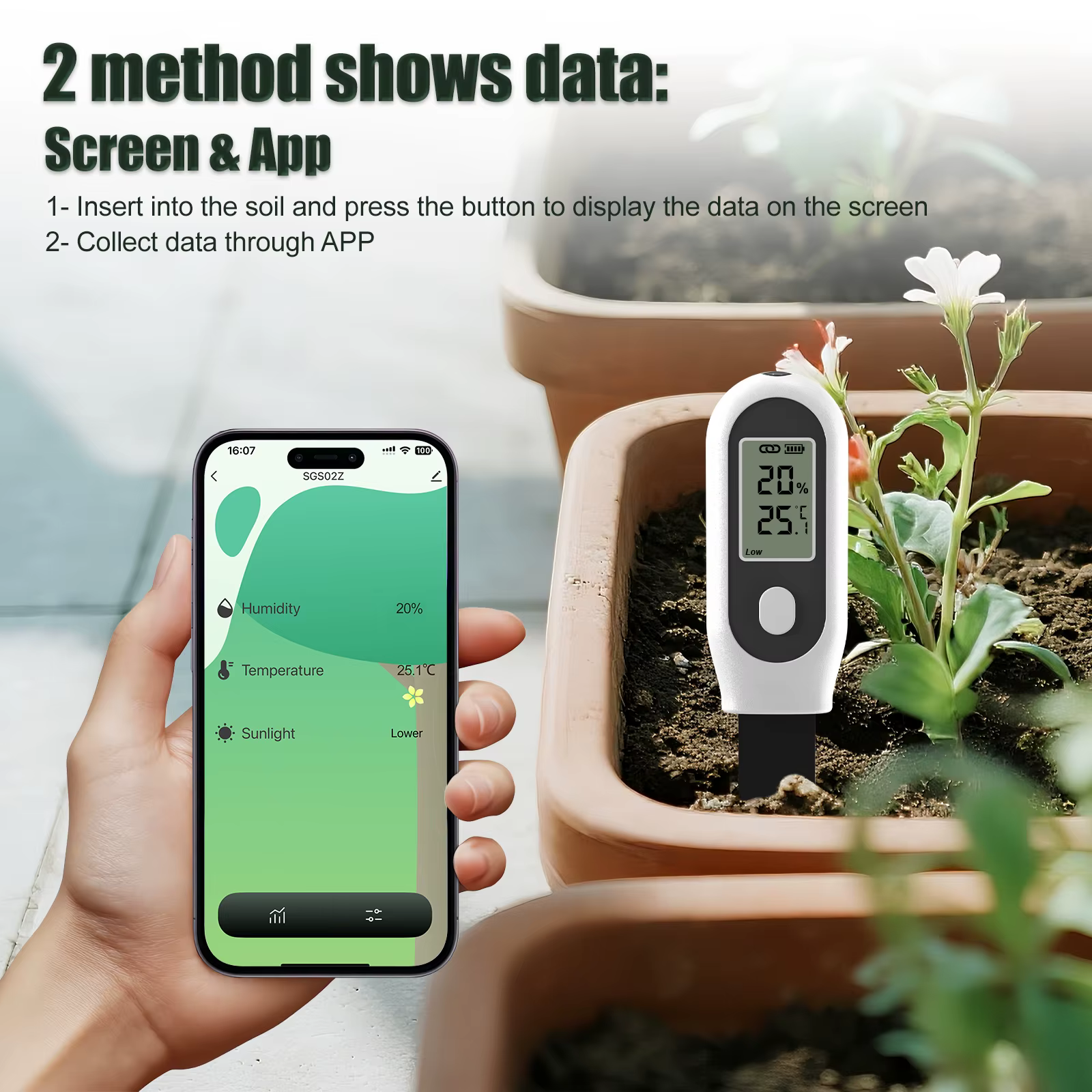 Capteur d'humidité du sol Tuya Zigbee 3 en 1