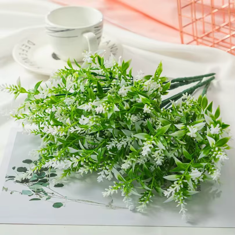 Fleurs artificielles bon marché en plastique lavande fausses plantes herbe mariage maison jardin décor bricolage cadeaux photographie accessoires plein air bonsaï