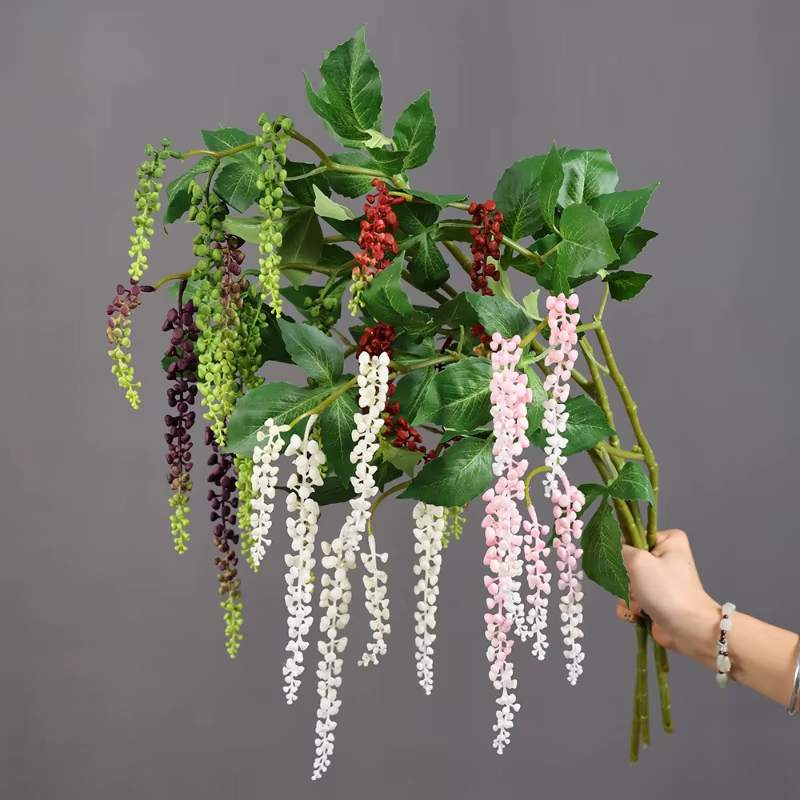 4 pièces de plantes vertes artificielles en plastique à suspendre au mur