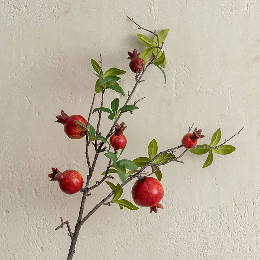 Branches de grenade artificielles à 6 fruits