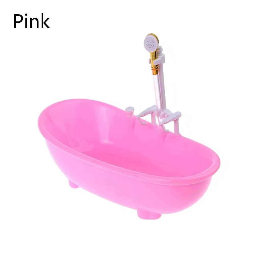 Meubles de maison de poupée, accessoires de bain, miniatures de baignoire en plastique à l'échelle 1:6, baignoire électrique