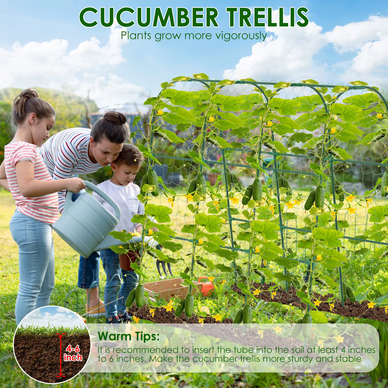Treillis de concombre en forme de U pour jardin