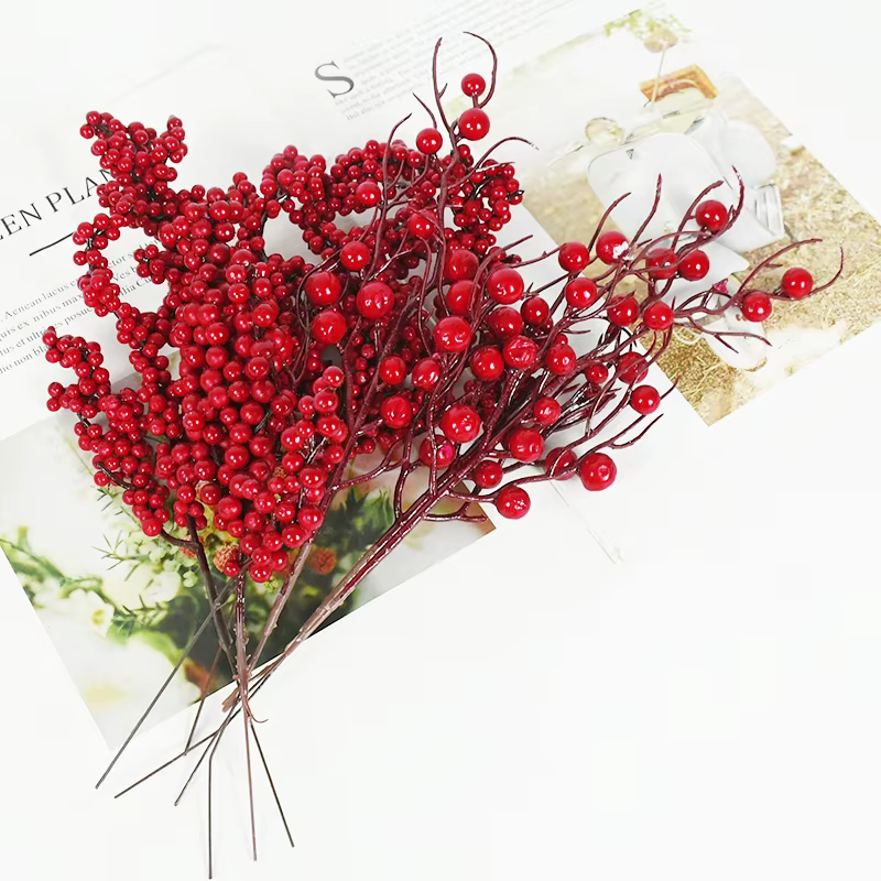 5 pièces baies de noël Branches de pin couronne