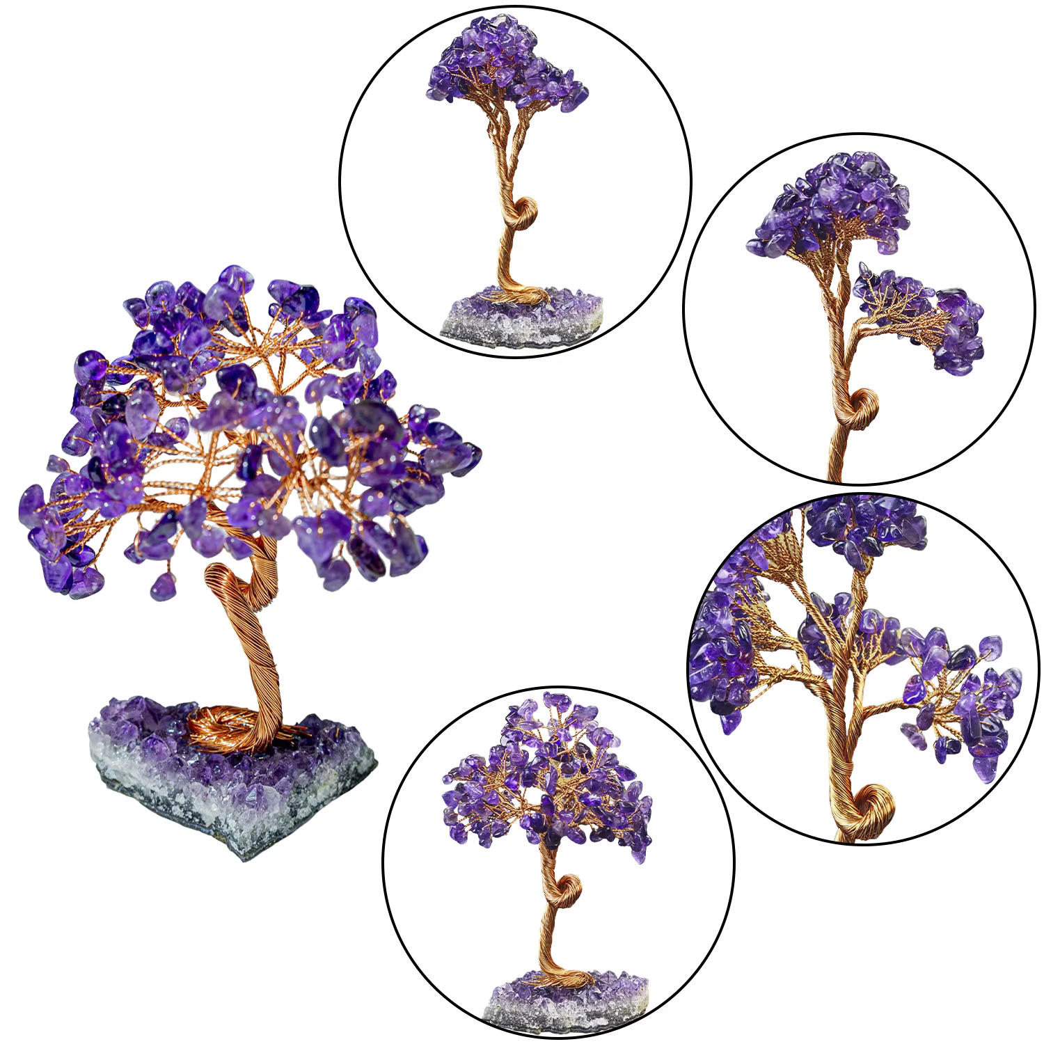Arbre à Argent en Améthyste Naturelle