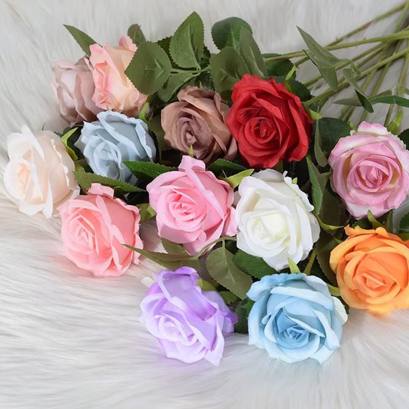Roses artificielles en soie