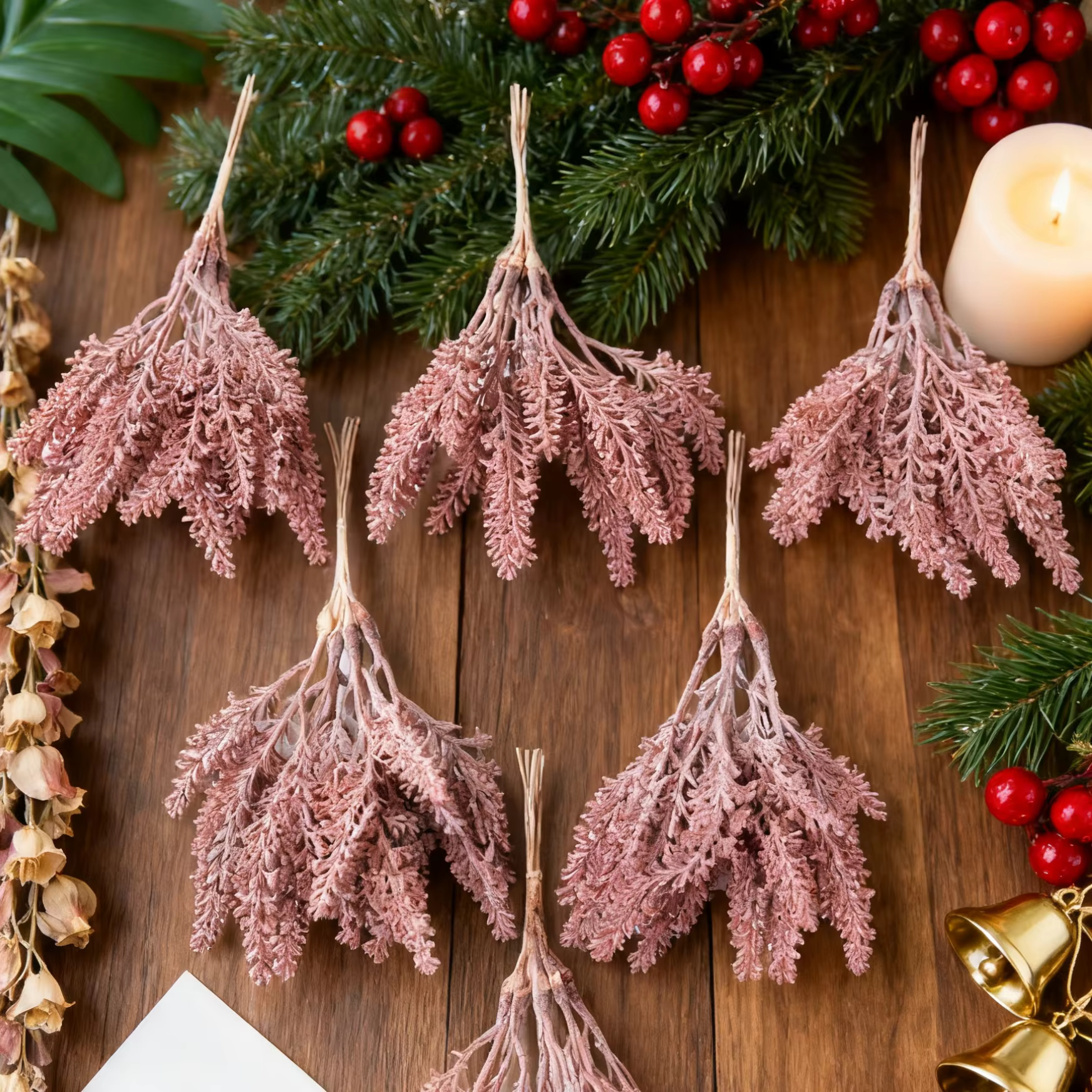 Plantes artificielles Or Faux Blé Oreille Arbre De Noël Décoration Maison Chambre De Mariage Arc Accessoire Décor Bricolage Bonbons Boîte Scrapbook