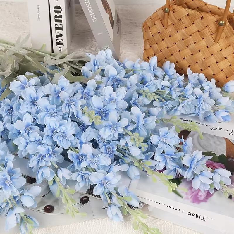 2 pièces Delphinium fleurs artificielles 85cm fausses