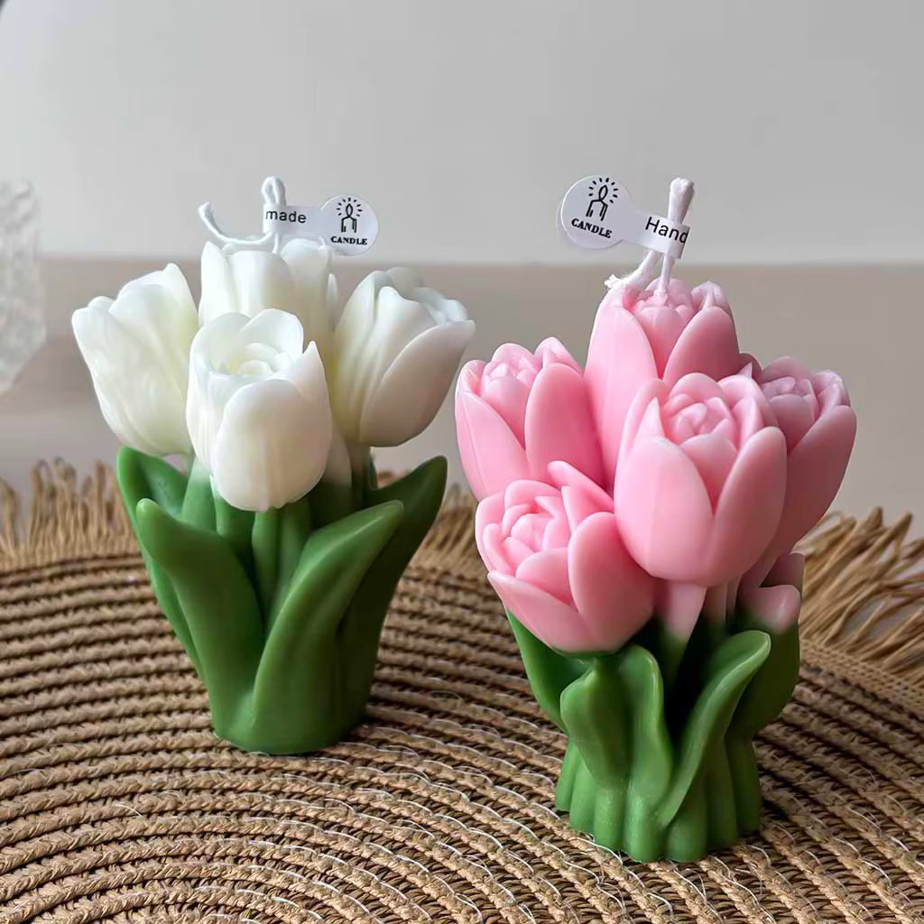 Bougie parfumée en forme de tulipe style Ins