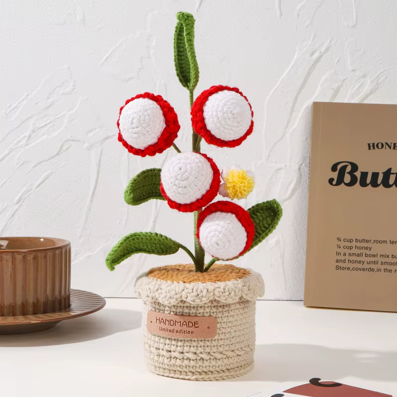 Pot de fleurs en crochet fait main