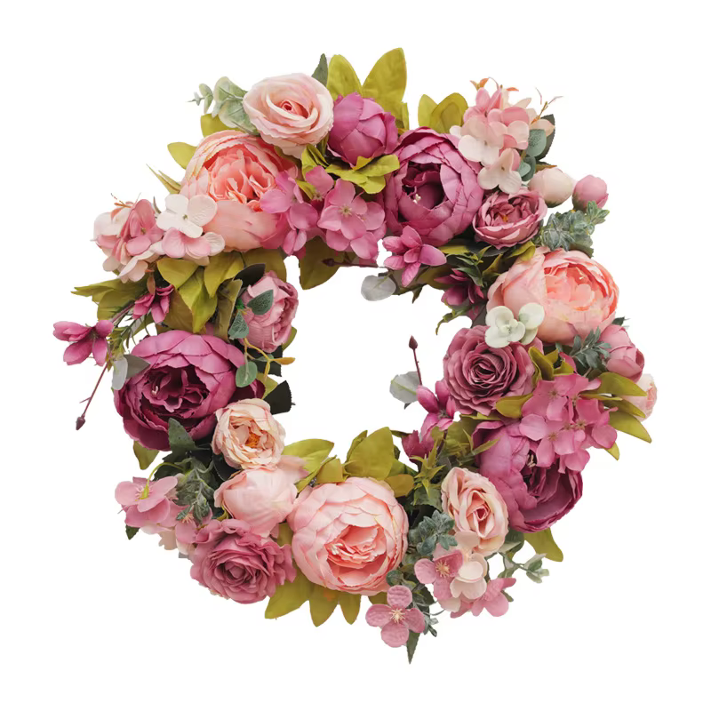 Couronne de fleurs artificielles