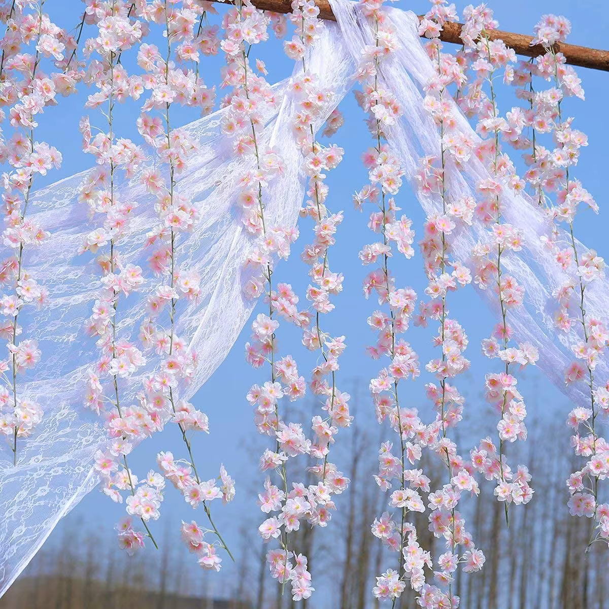 Guirlande de fleurs de cerisier artificielles