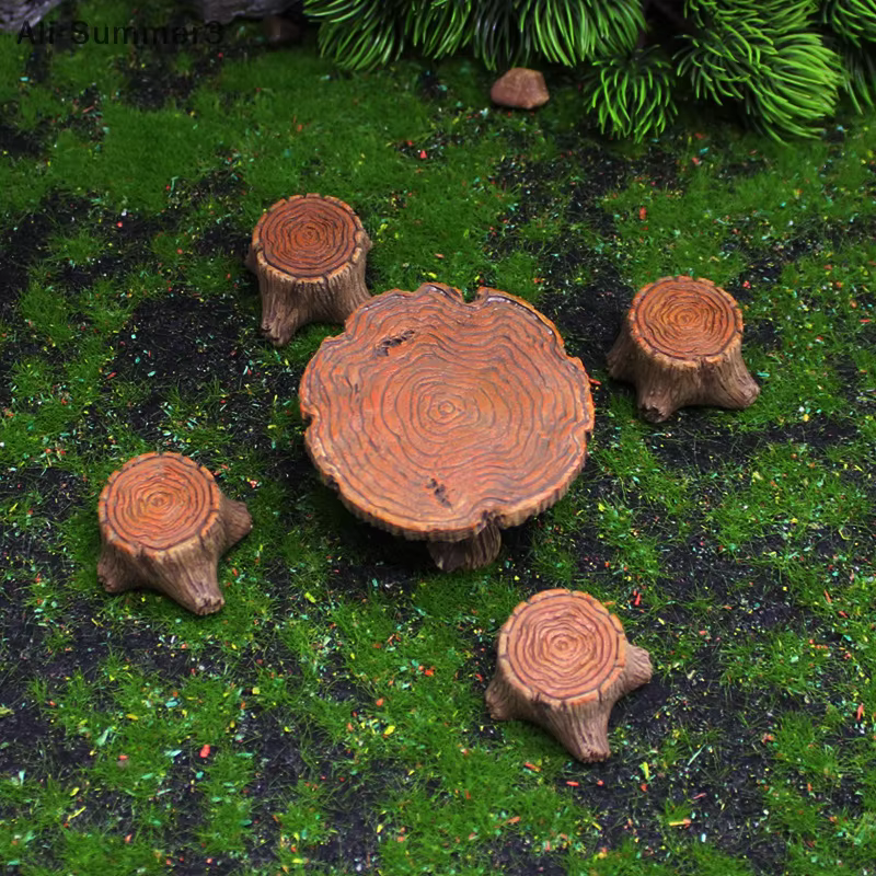 5 souches d'arbre miniatures