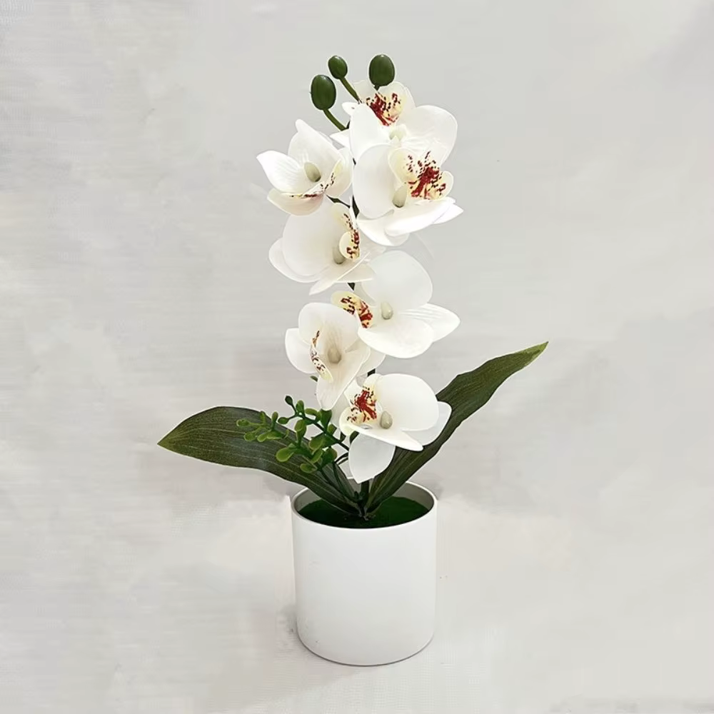 Orchidée artificielle rose en Pot
