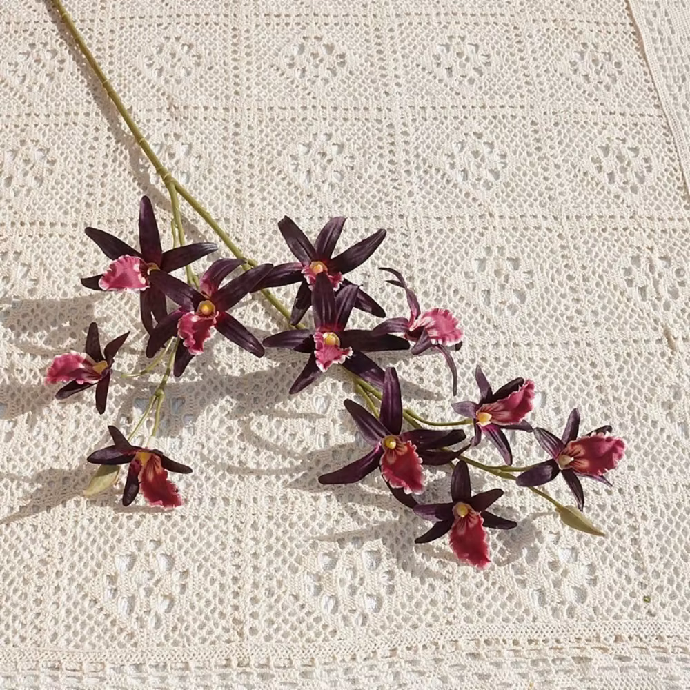 2 Branches d'Orchidées Artificielles Dendrobium Réalistes