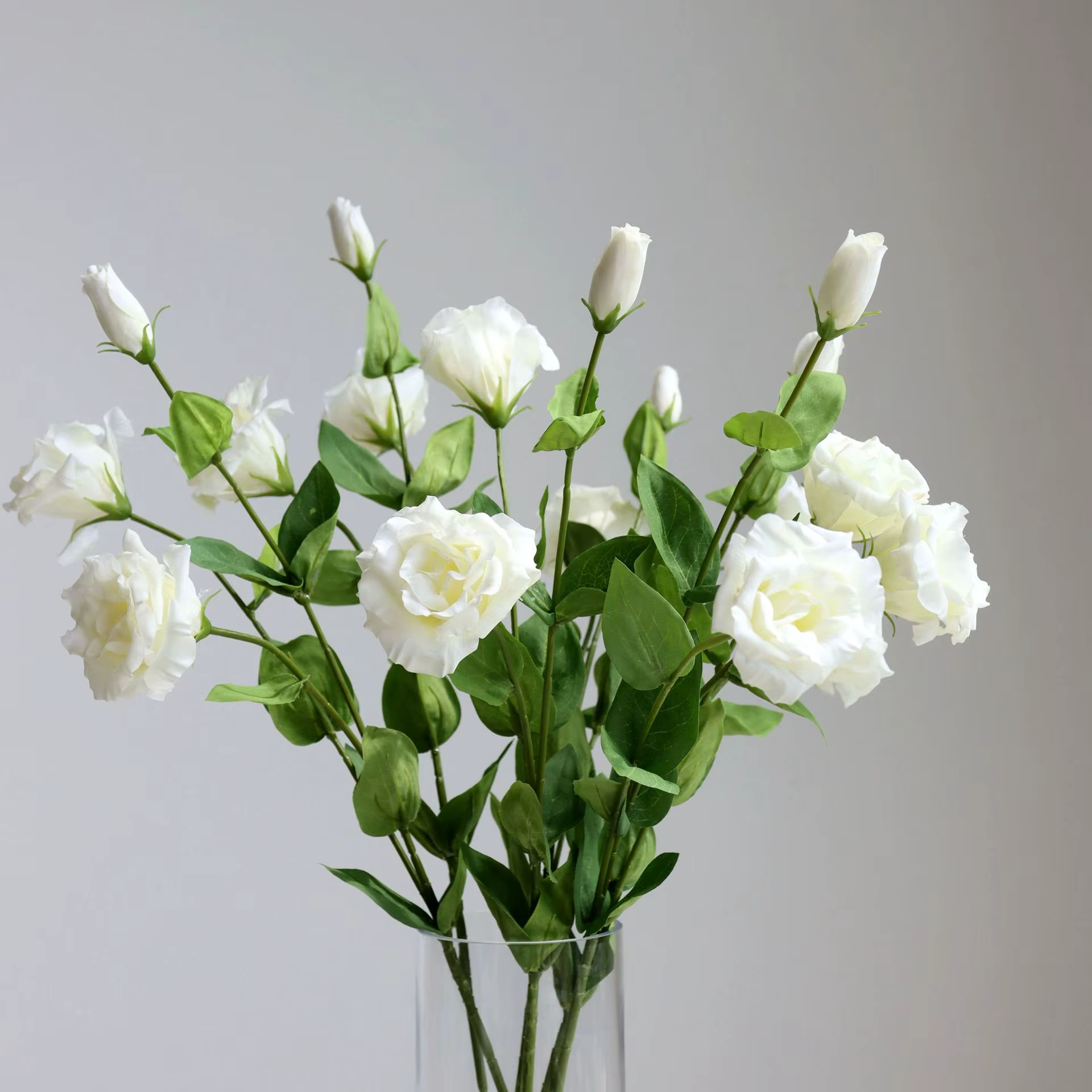 3 fleurs d'eustoma 3 fourchettes fausses