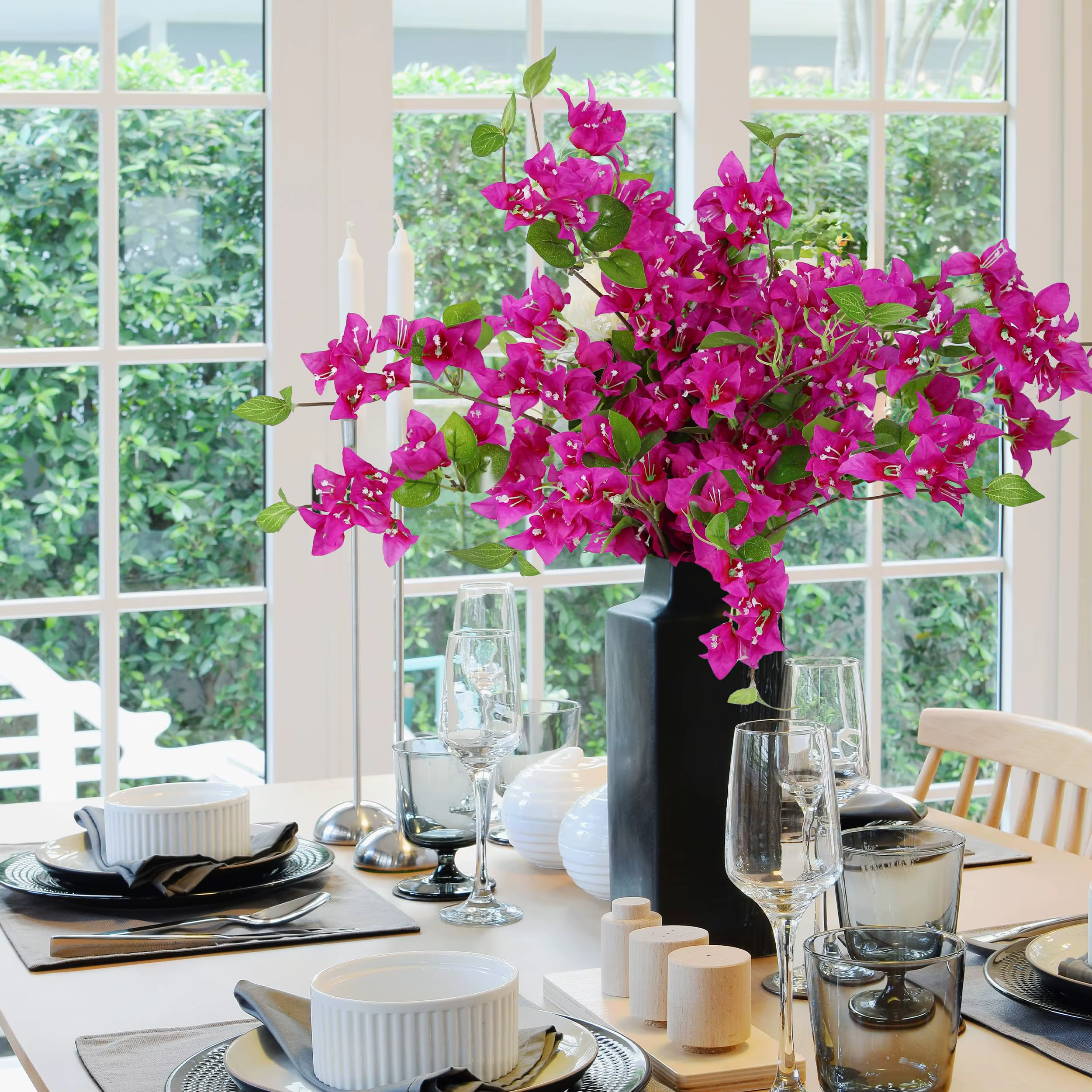 Fleur artificielle Bougainvillea vignes Branches fausses plantes longue tige