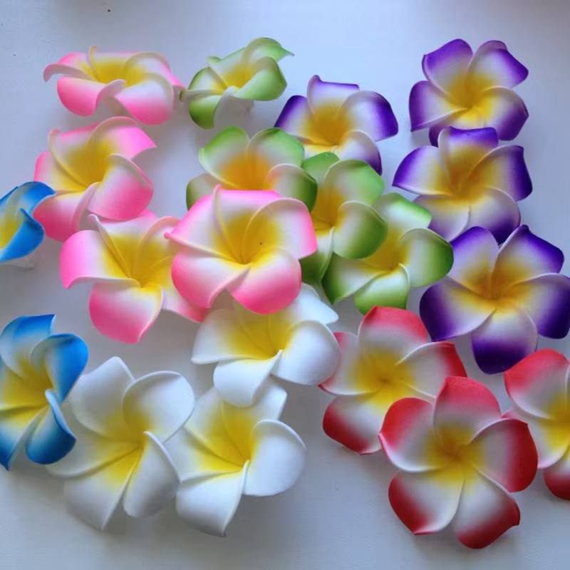 Têtes de fleurs artificielles en mousse de frangipanier