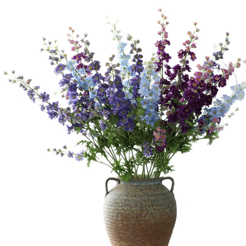1 pièces artificielle Larkspur Delphinium Ajacis Delbine Poisonweed fleurs en soie décor à la maison cadeau F1517