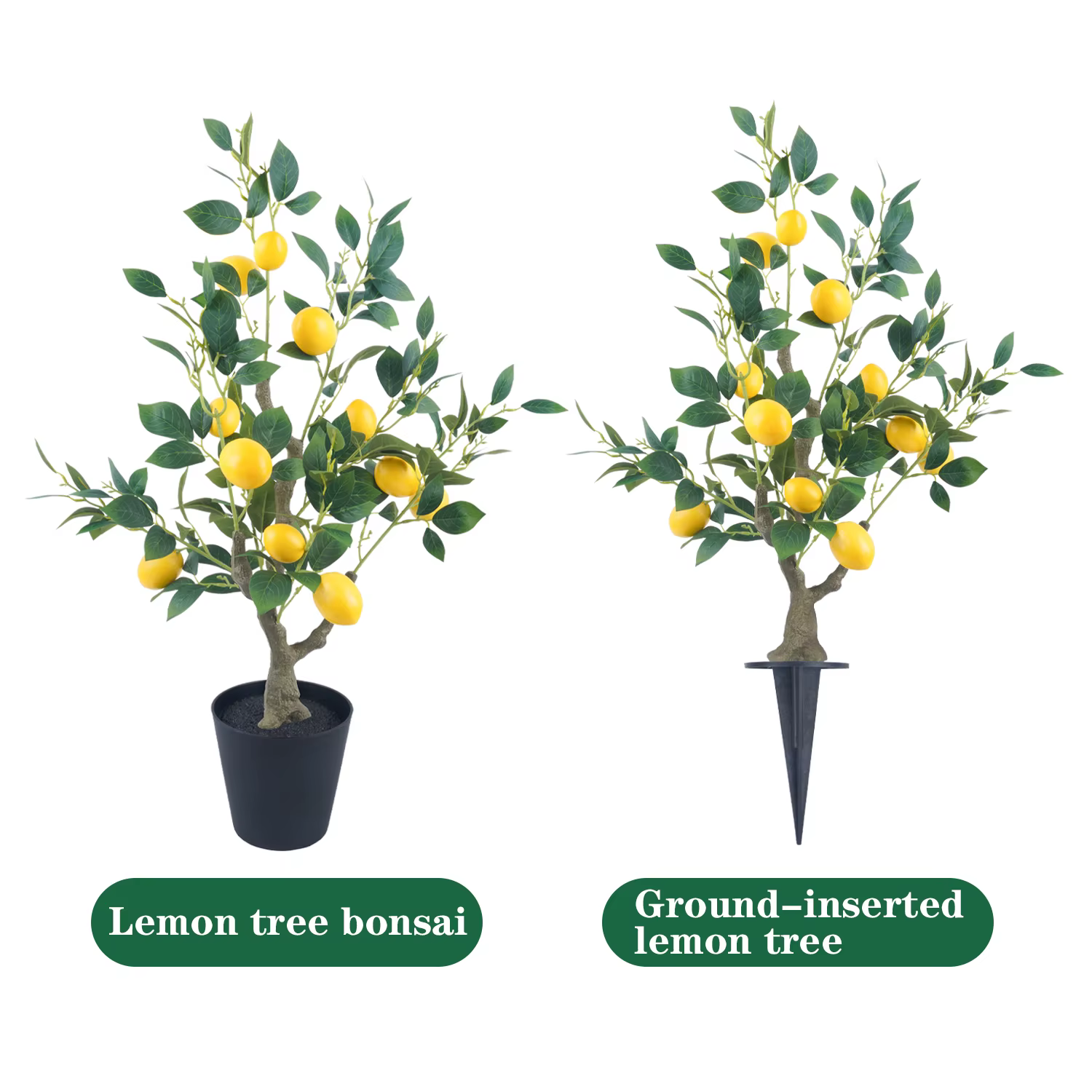 Uflower Arbre artificiel citronnier avec pot