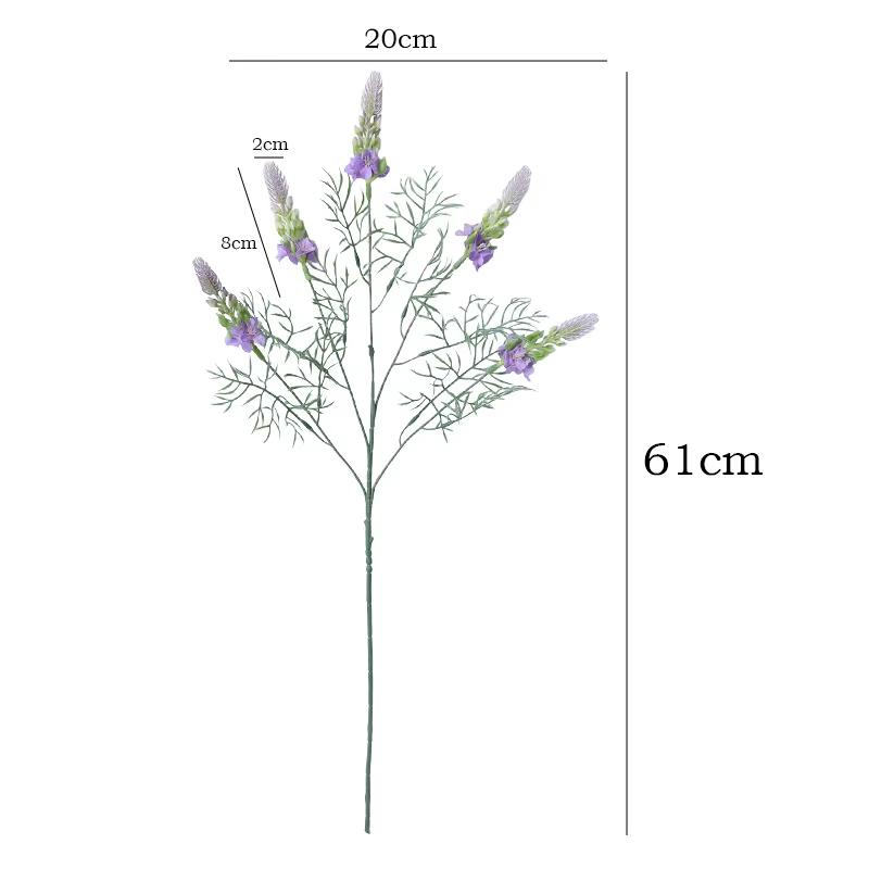 Fleur artificielle scandinave Lupine à tige unique de 24 pouces pour décoration minimaliste d'hôtels