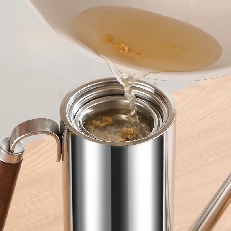 Pot à huile en acier inoxydable pour la maison avec filtre, résistant aux hautes températures, spécial cuisine, sans accrochage, épaissi