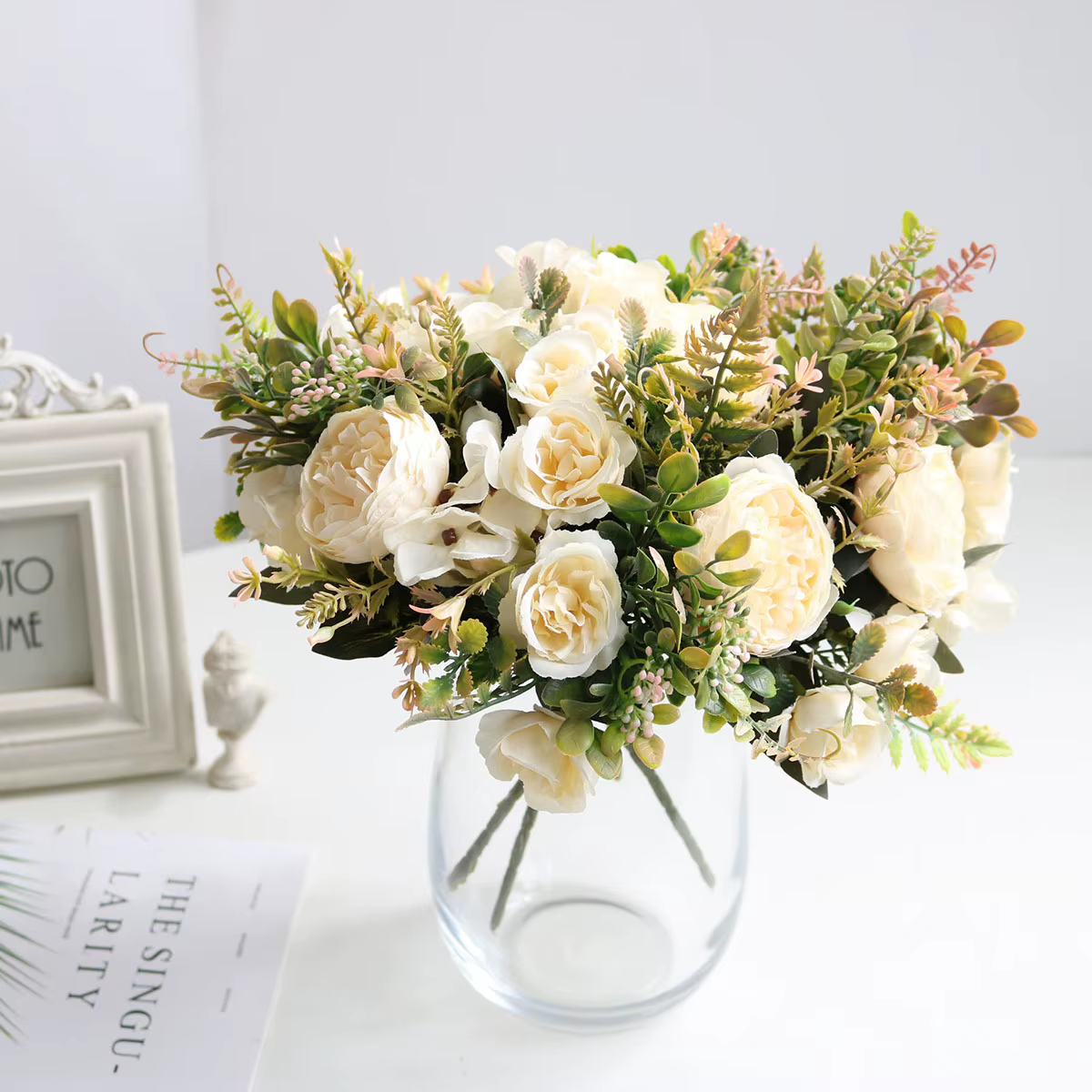 Pivoines Rose fleurs artificielles automne fausse pivoine soie hortensia