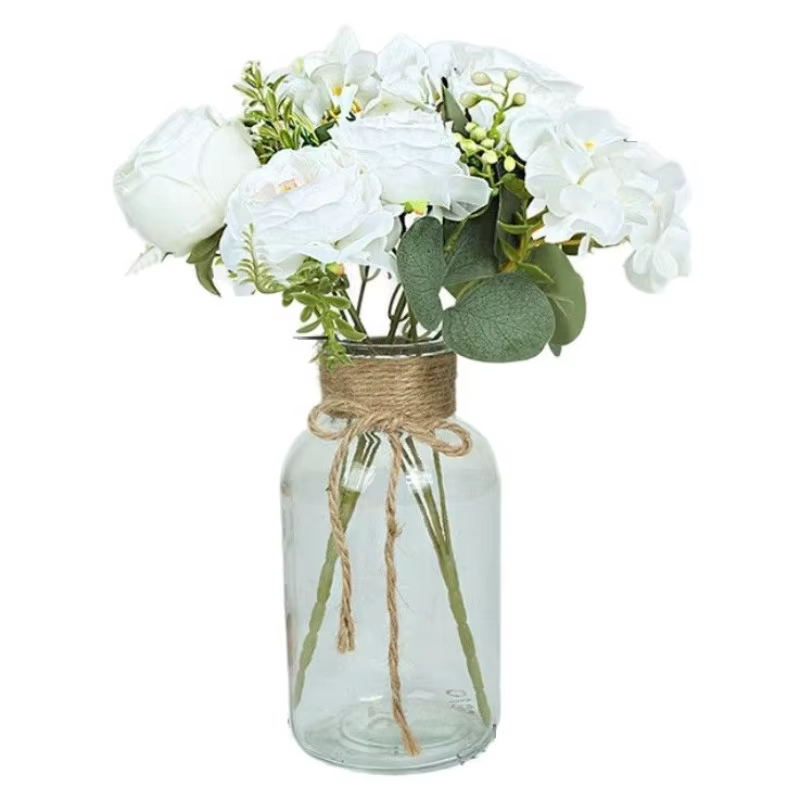 Vases en verre Vintage, fleurs claires, bouteille de fleurs nordique, plantes rétro, pot en verre pour ferme, décoration de mariage, décoration de maison