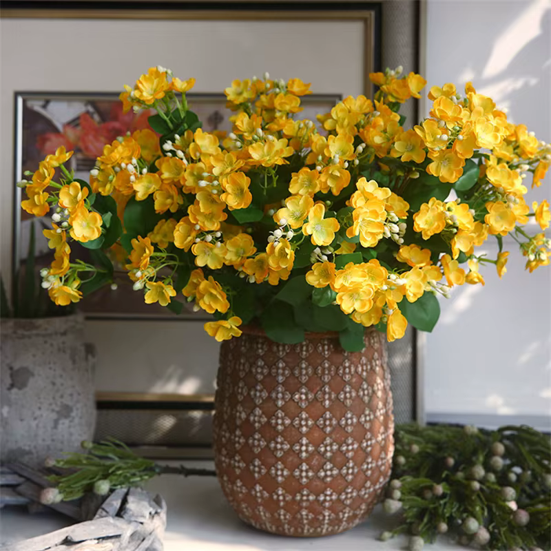 Fleurs artificielles en soie blanches de jasmin