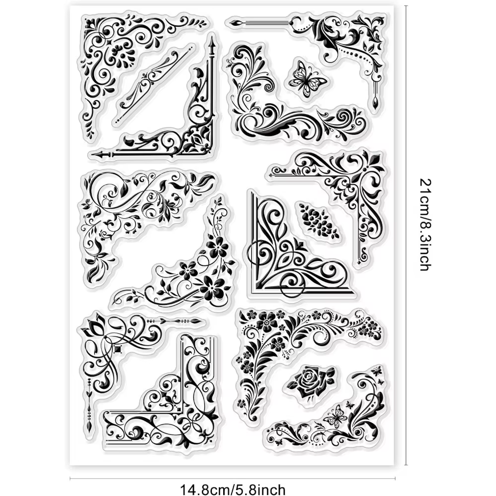 Timbres transparents en dentelle de fleurs