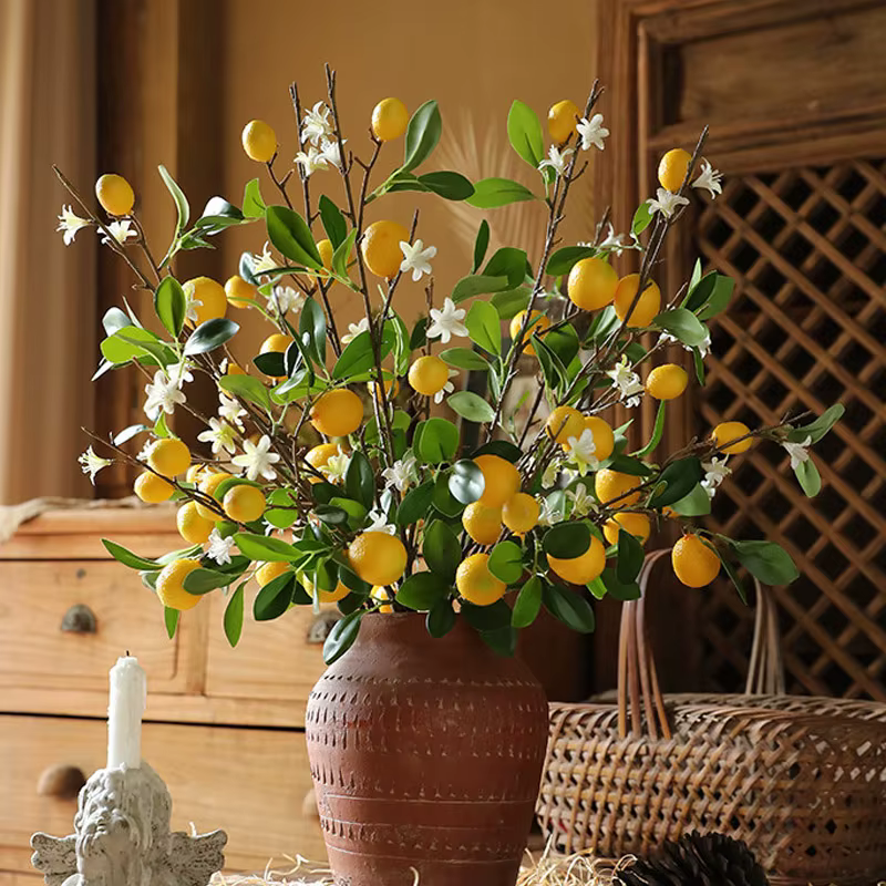 1 branche de citron artificielle avec fruits