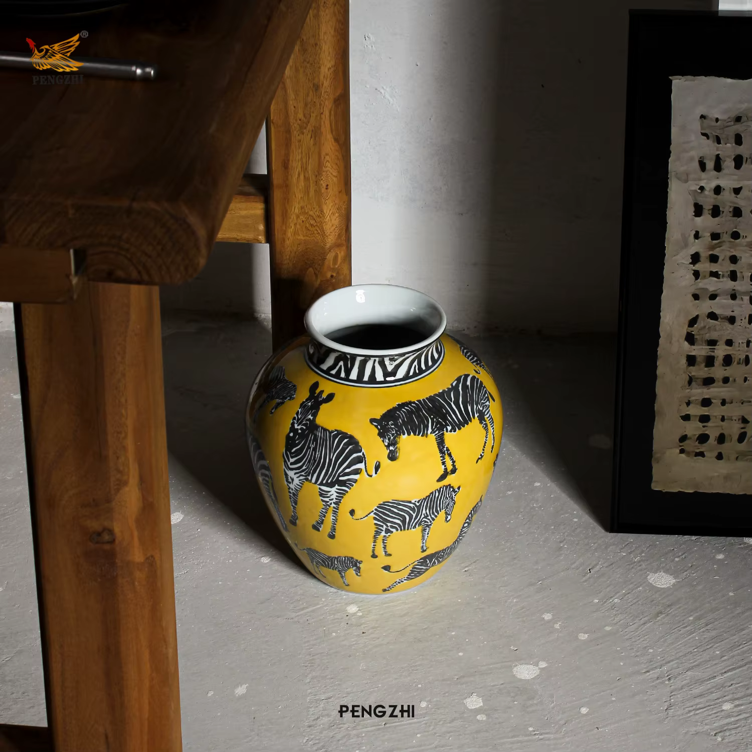 Vase en céramique motif zèbre
