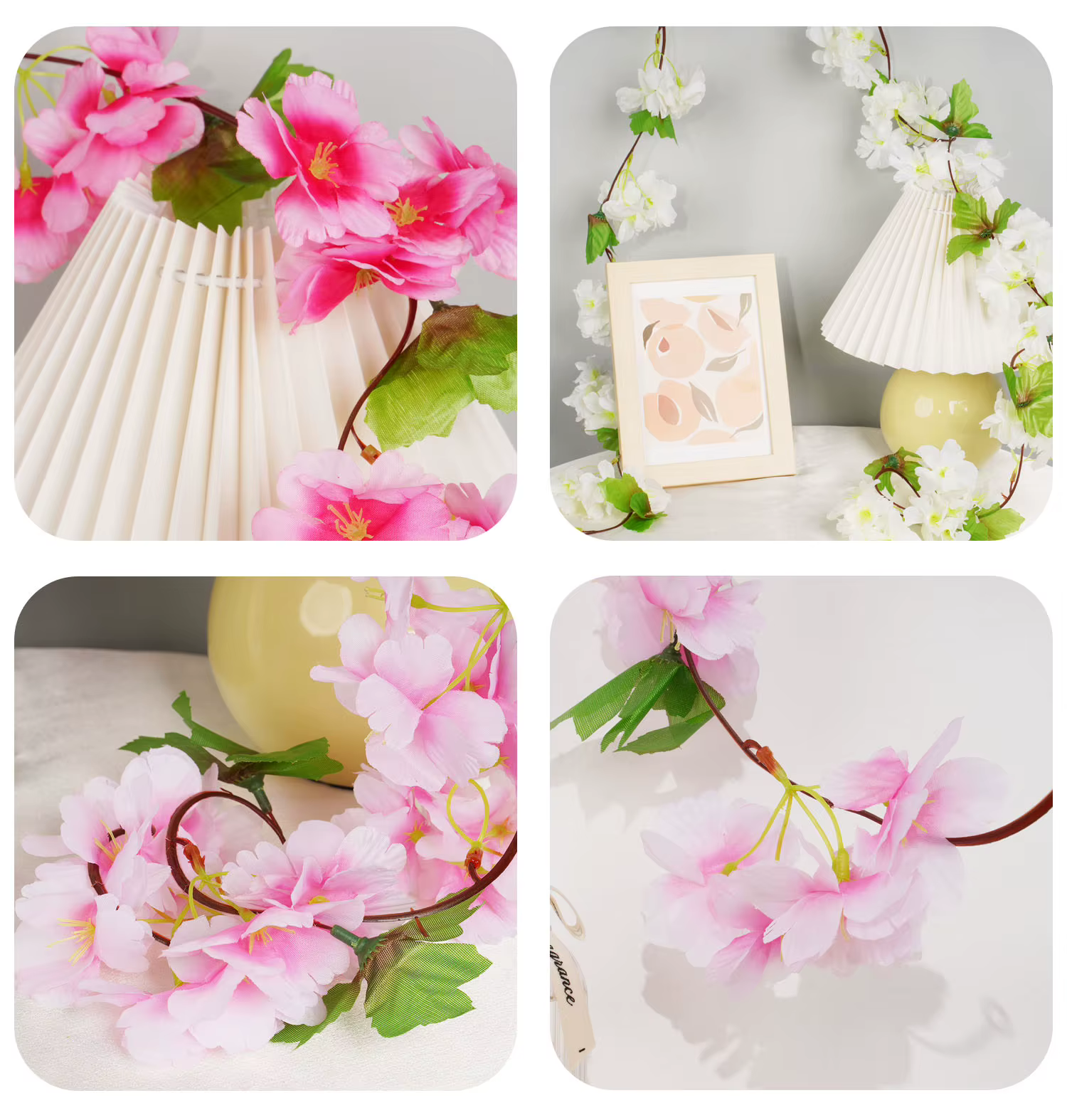 Guirxiété de fleurs artificielles avec feuilles