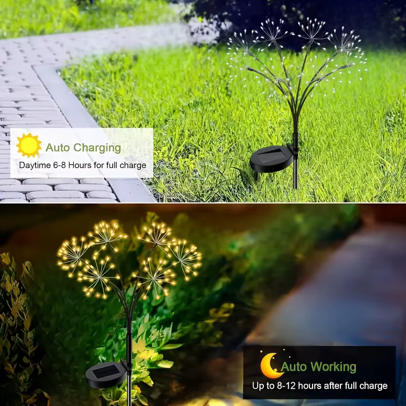 Lampes solaires pour pelouse en forme de fleurs
