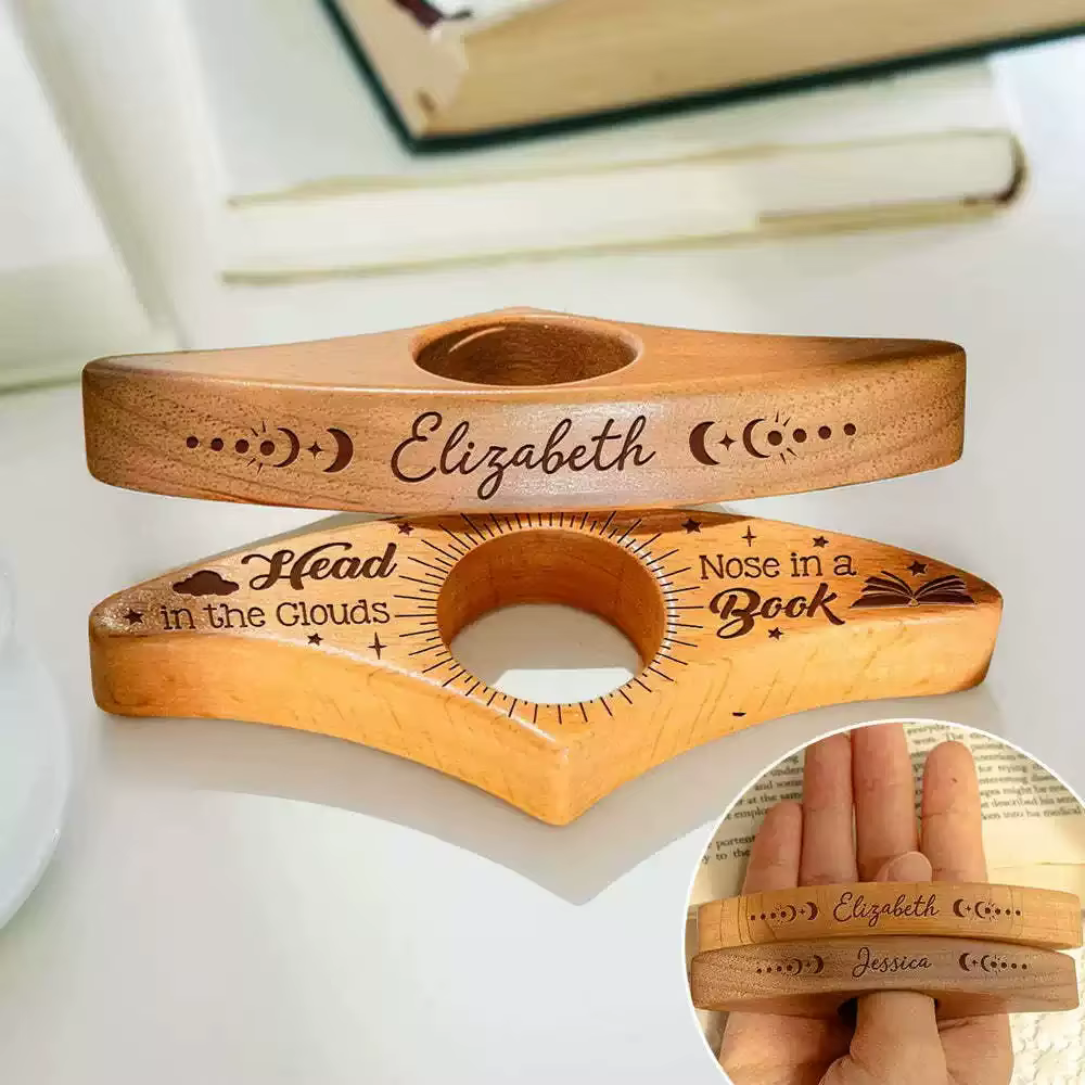 1 pièce d'accessoire de lecture pour lecteurs paresseux à une main, marque-page en bois pour le pouce, marque-page d'aide à la lecture, clip de page portable et presse-livre