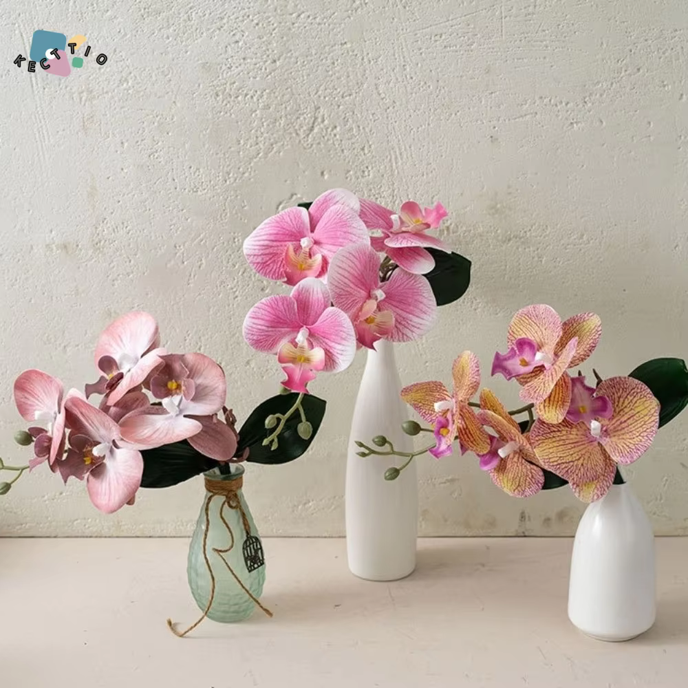Orchidées Phalaenopsis artificielles réalistes en tissu