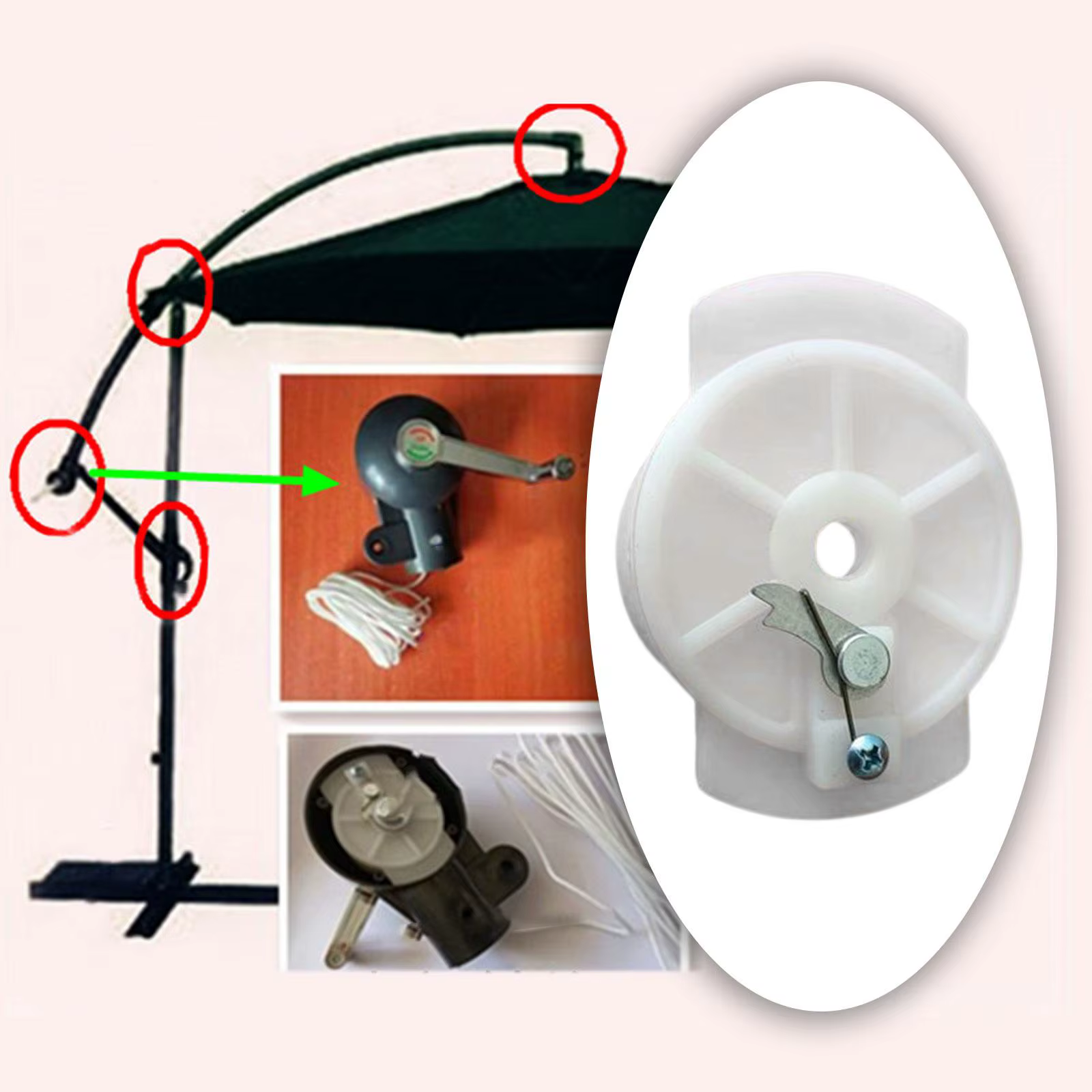Accessoires pour parasol de patio, parasol latéral suspendu, accessoires pour parasol d'extérieur pour cour, table de patio, balcon extérieur, pique-nique