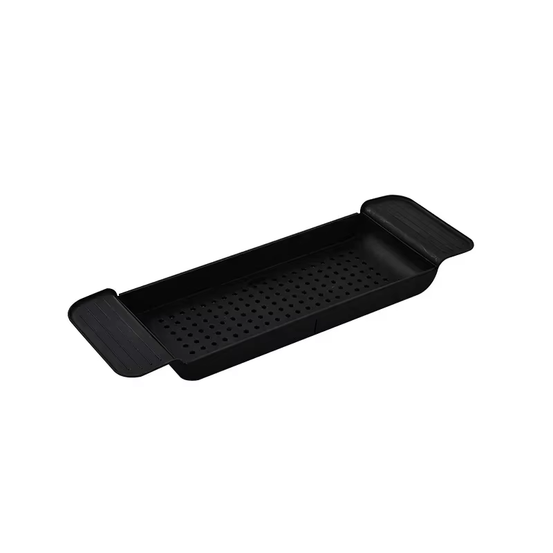 Étagère de baignoire extensible en bambou T1, caddie de douche, porte-serviettes et porte-livre, accessoires de rangement