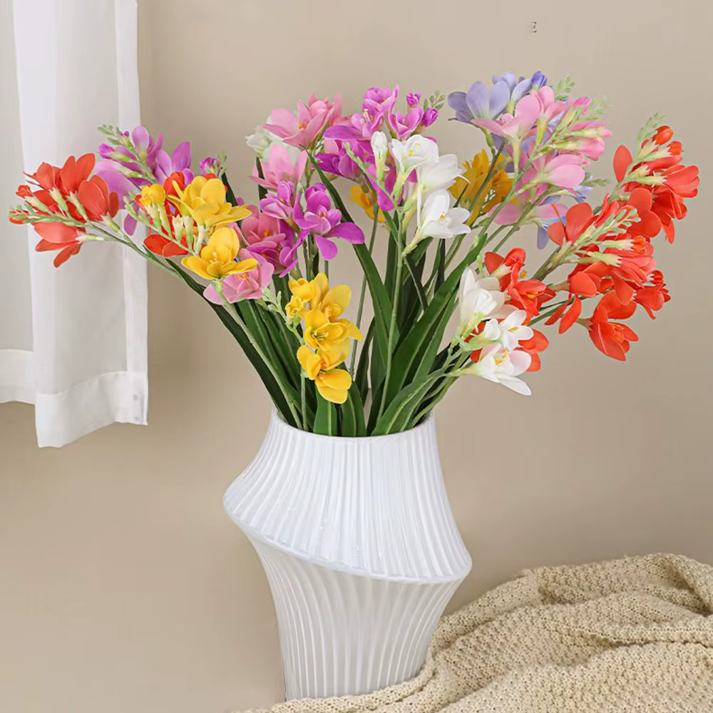 2 Fleurs artificielles de freesia réalistes faites à la main