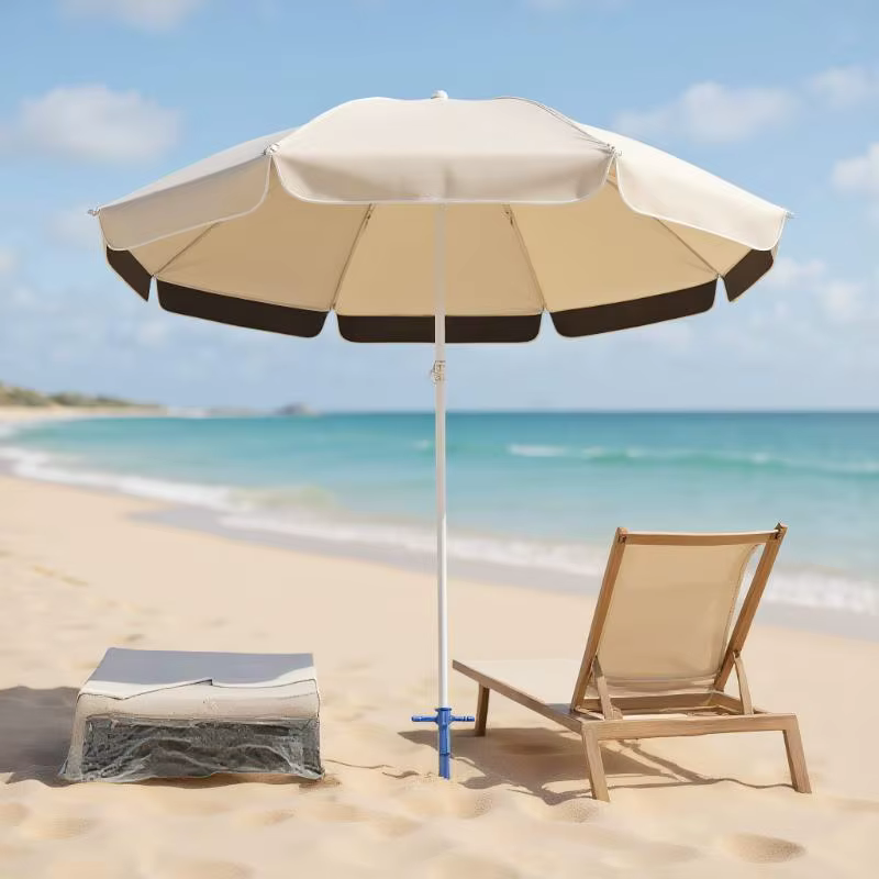 Support de base pour parasol de plage ; Ancre réglable pour patio solaire ; Embout de tarière de sable en plastique ; Accessoire d'outil de jardin pour la fixation au sol.