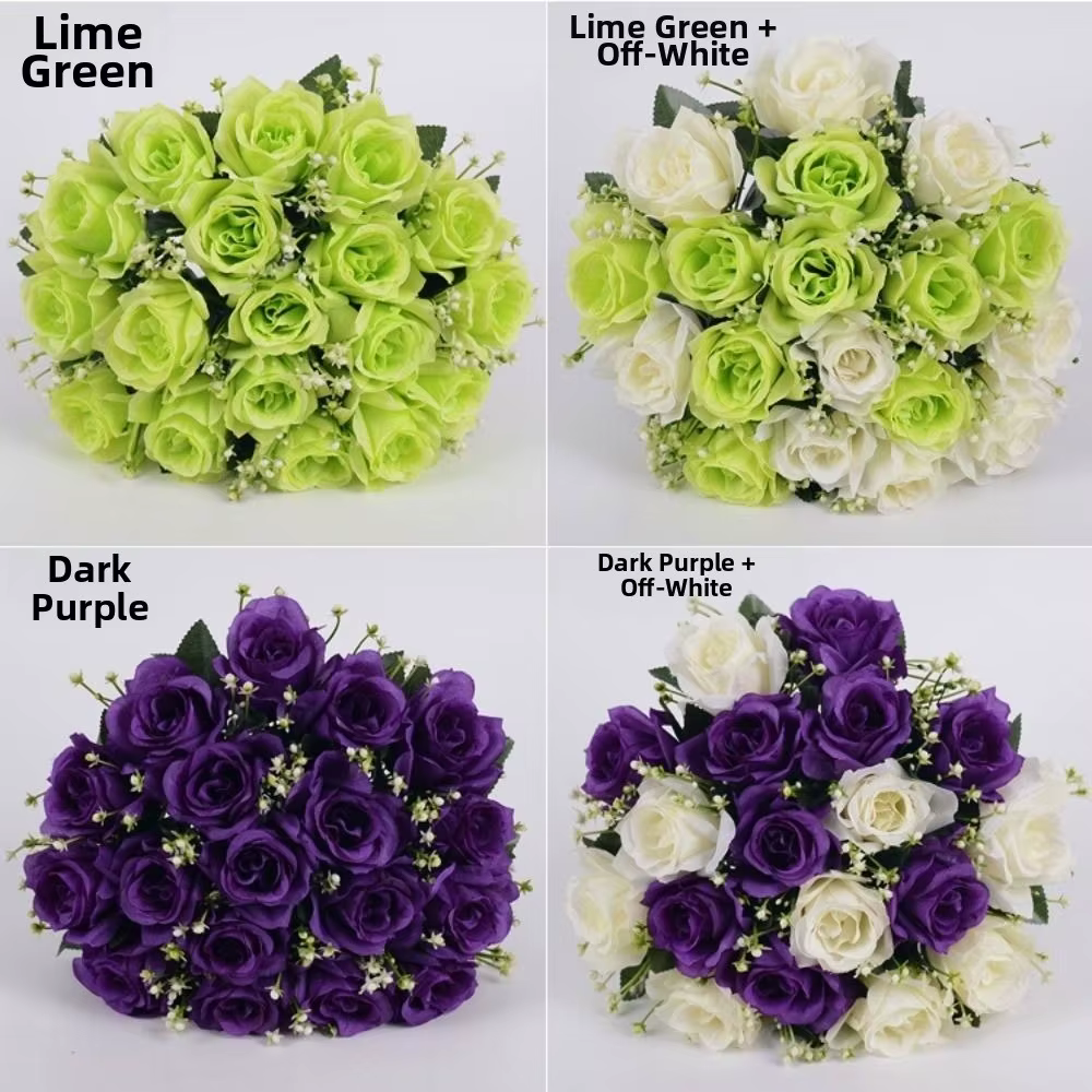 18 têtes vraie fleur heureuse 10 couleurs photographie Photo cadeau naturel simulé Rose Mini saint valentin fleurs décoration de la maison