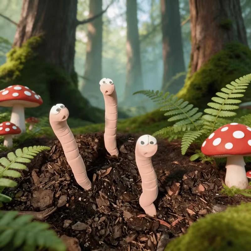 Jardinière amusante en forme de vers de terre