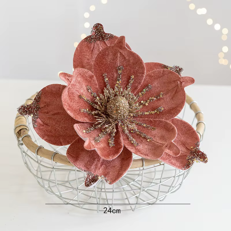 1 pièce de noël Poinsettia paillettes fleur arbre