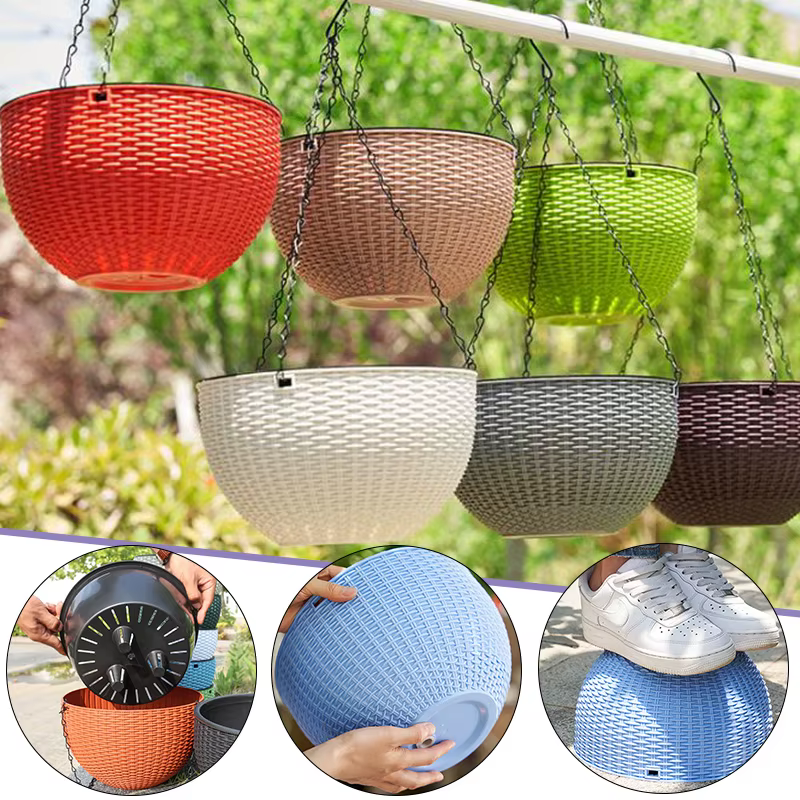Pot de fleur suspendu en plastique