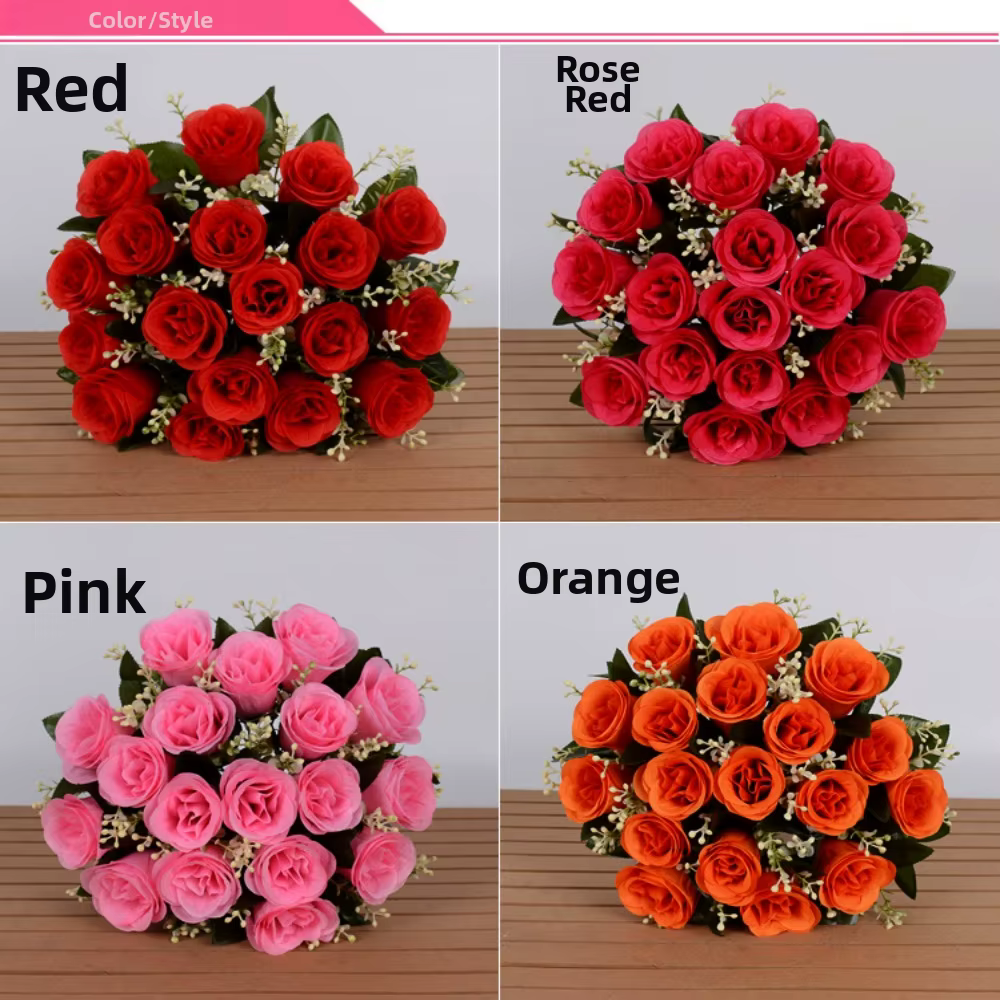 18 têtes de fleurs artificielles miniatures pour photographie