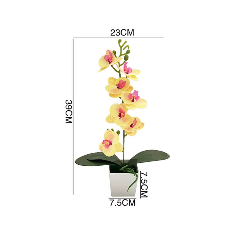 7 Fleurs d'orchidées artificielles en pot